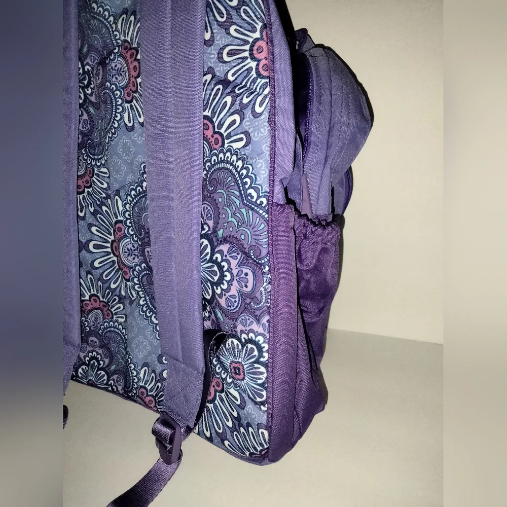 Vera Bradley Lavender Purple & Paisley Pattern Multi Pocket Backpack (NEW-NWT)